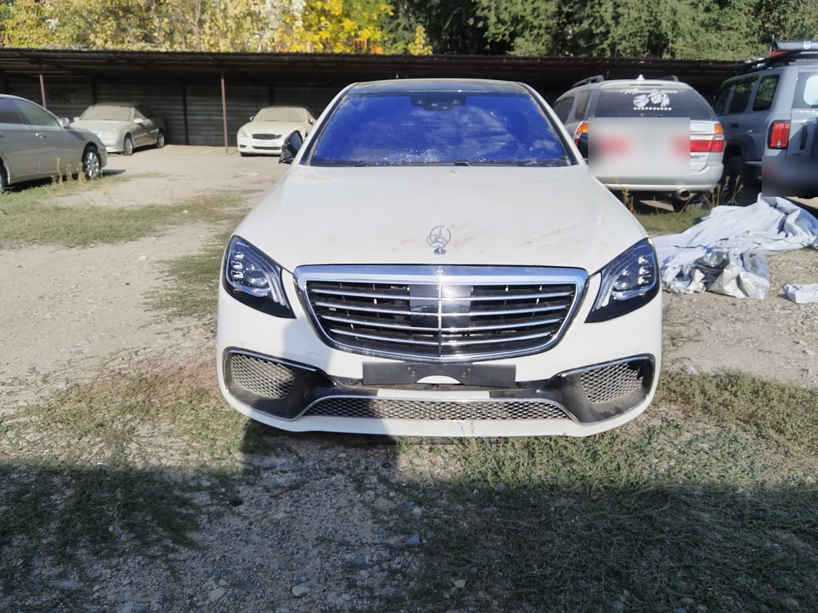 Mercedes-Benz S63 AMG 2014 спереди, решётка радиатора